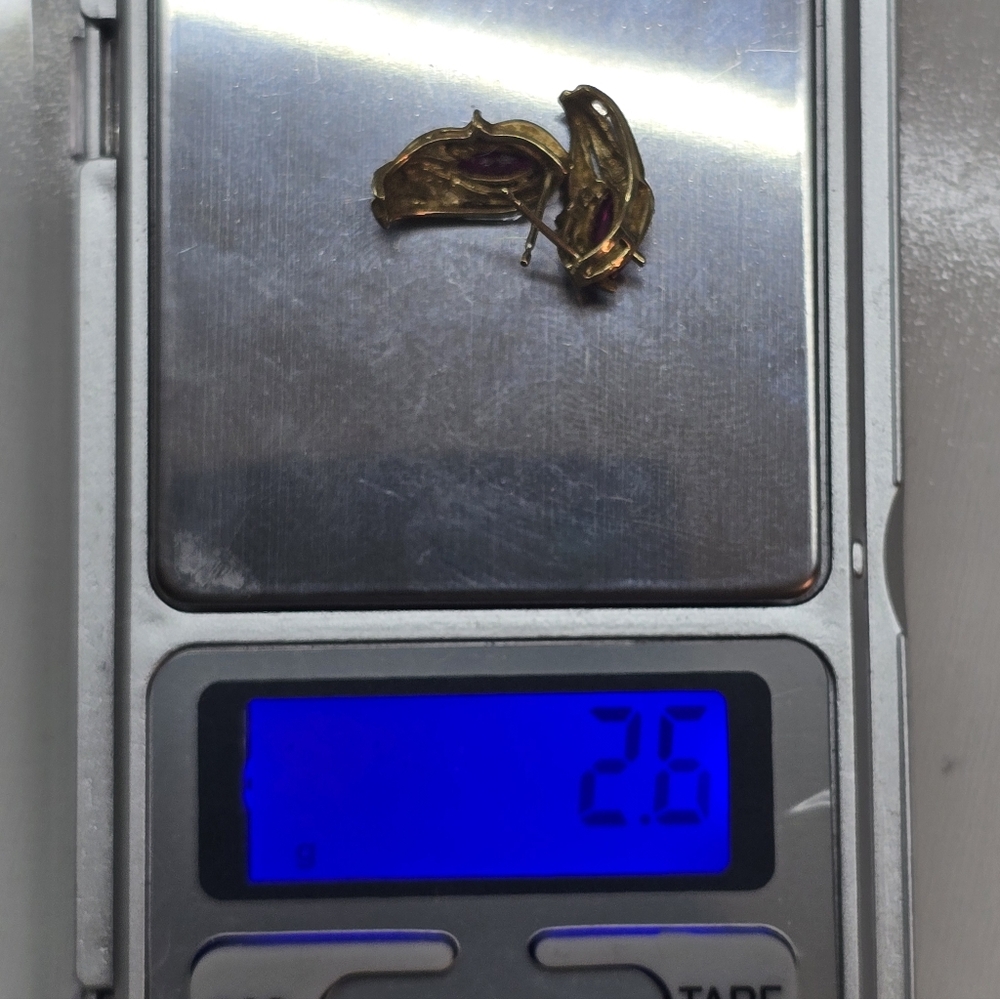 10k Ruby Earrings - image 3